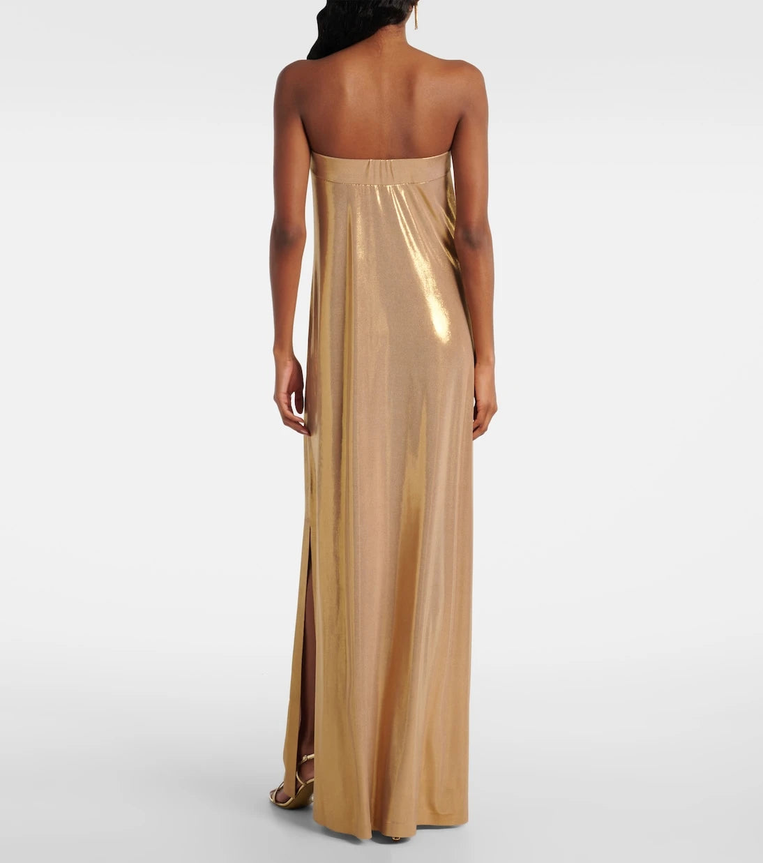 Norma Kamali - Strapless lamé gown
