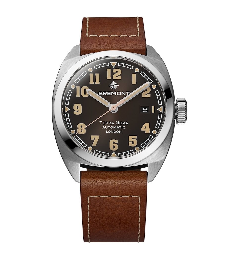 Stainless Steel and Leather Terra Nova Field Watch 40.5mm