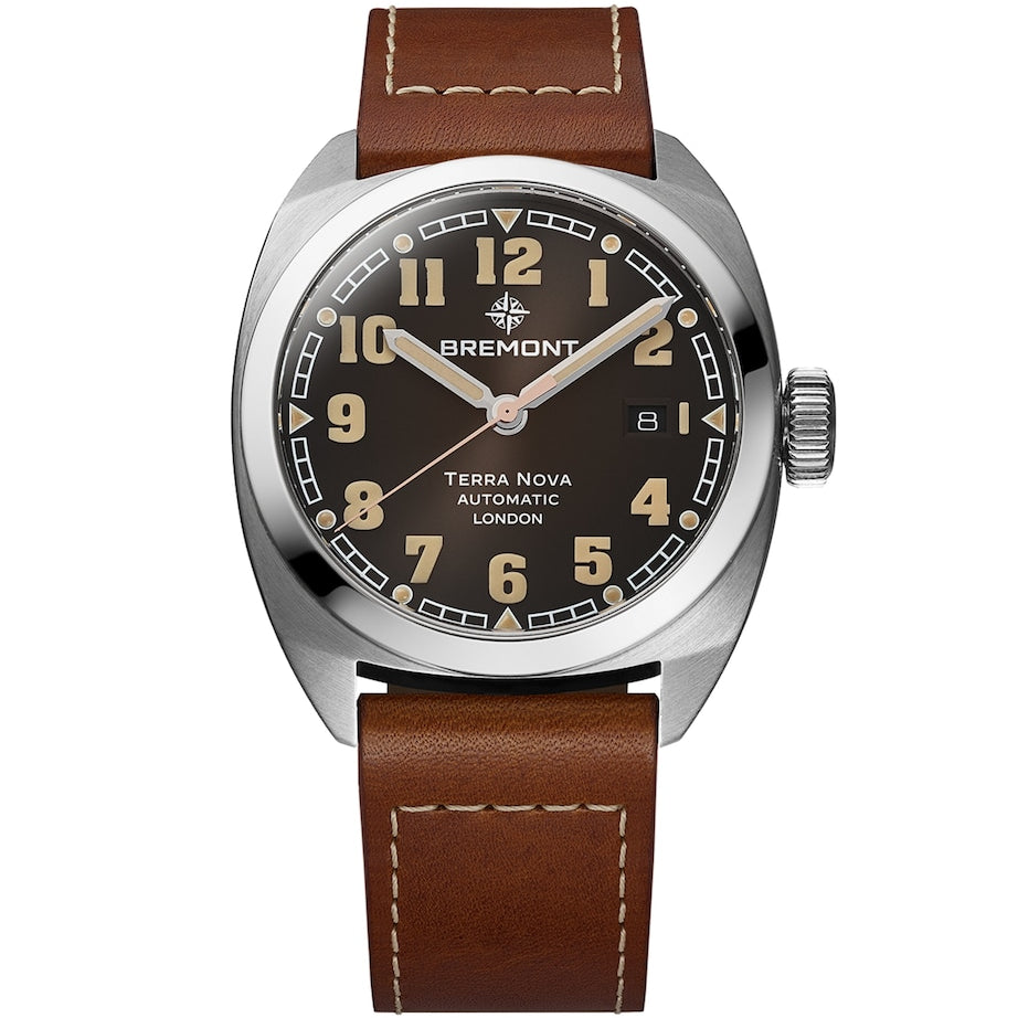 Stainless Steel and Leather Terra Nova Field Watch 40.5mm