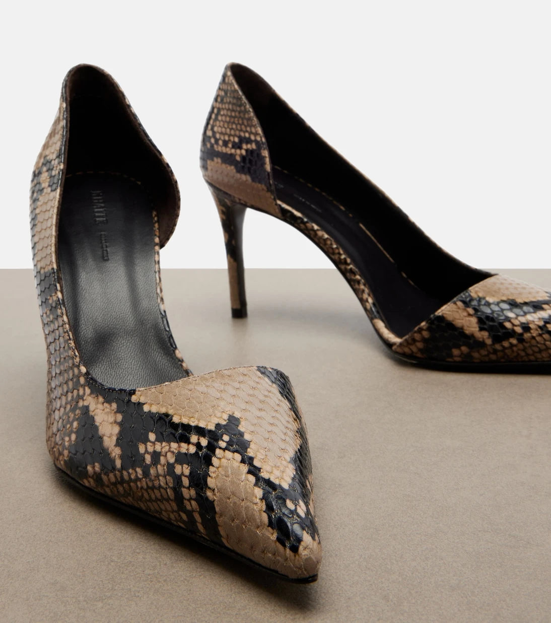 Khaite - Jett snake-effect leather d'Orsay pumps