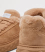Diamond Maxi Retro Suede-Shearling Sneakers V TOFFEE/TOFFEE