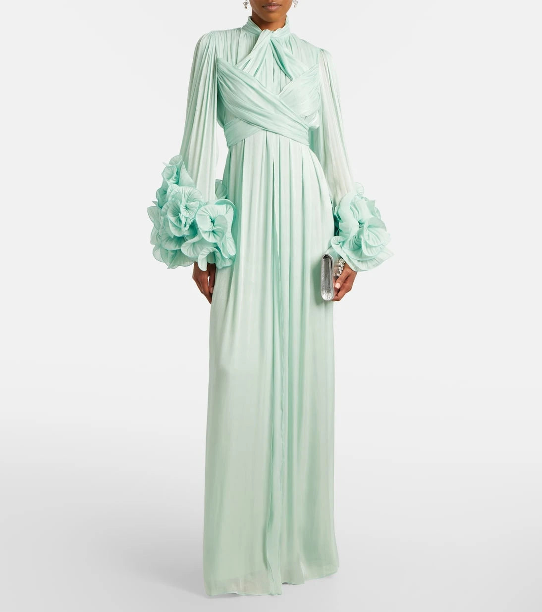 Costarellos - Ruffled georgette gown