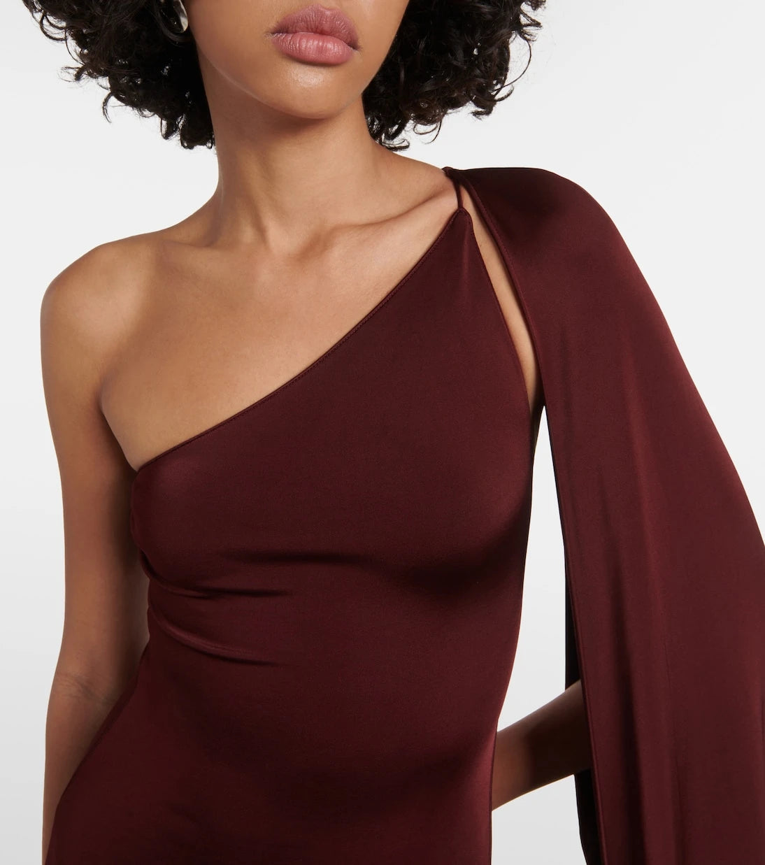 Stella McCartney - Caped one-shoulder satin gown