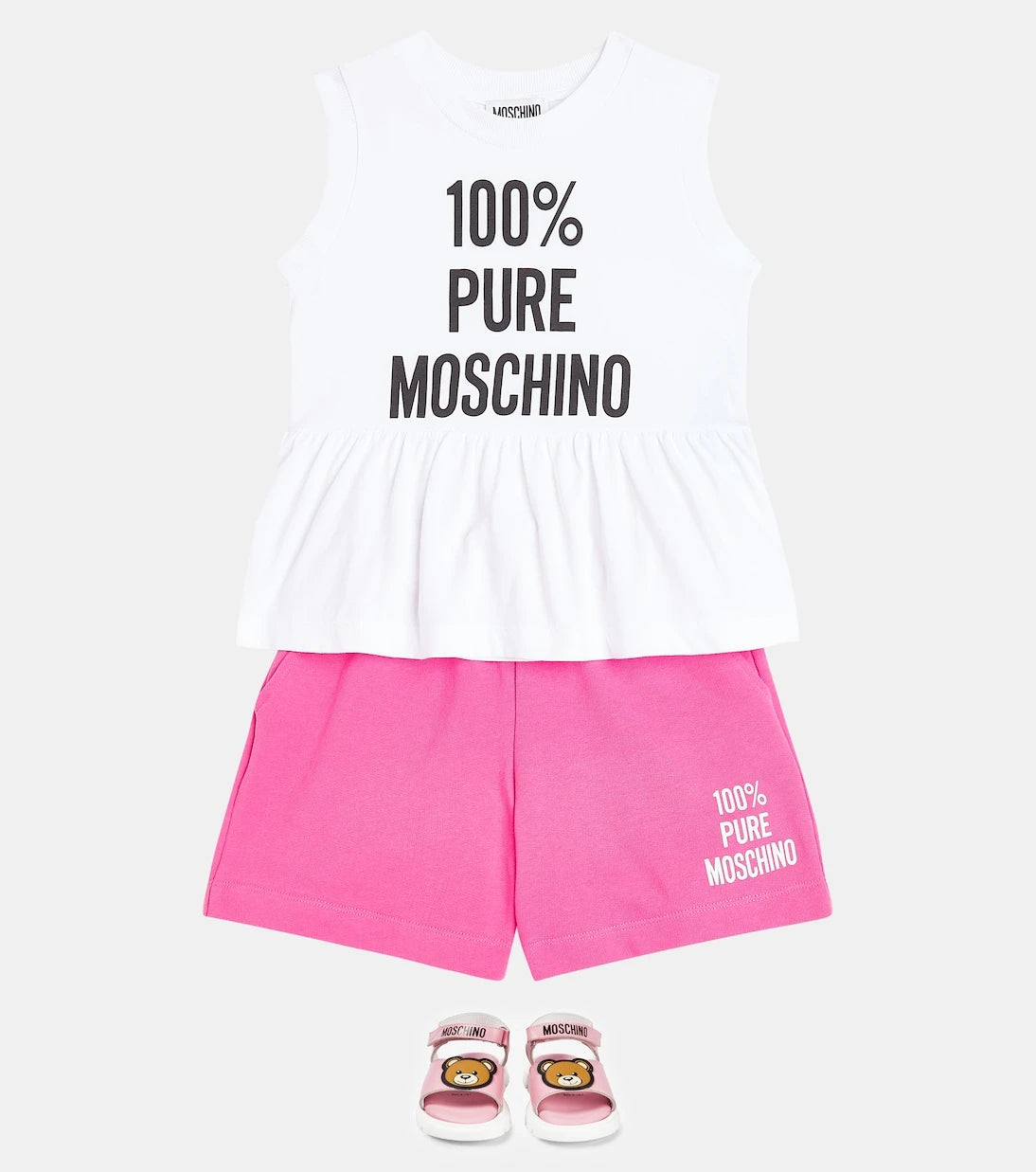 Moschino Kids - Cotton jersey top and shorts set