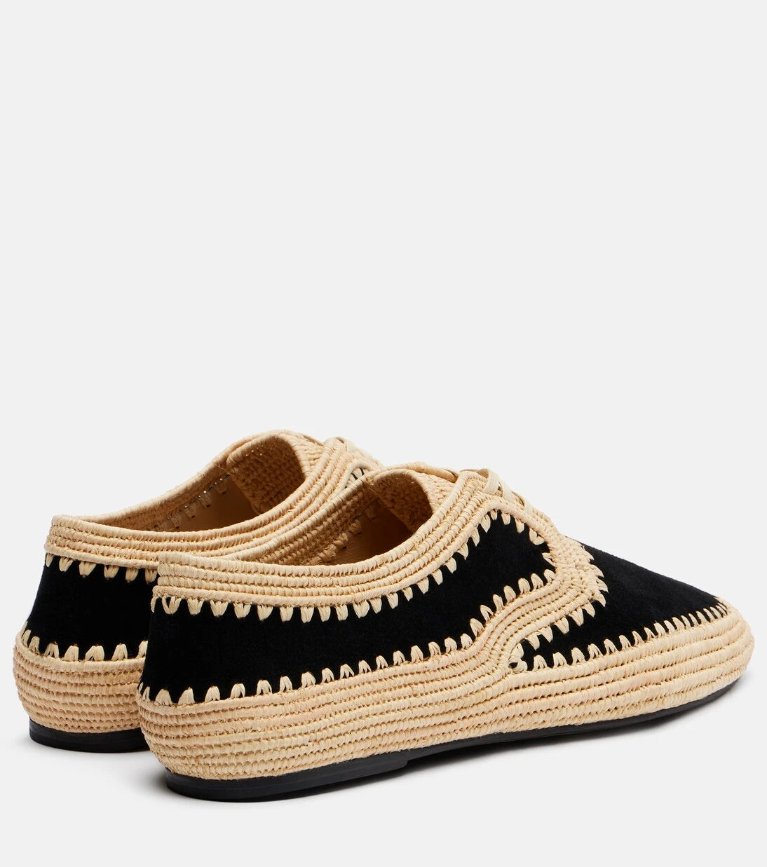 Gabriela Hearst - Strength raffia and suede Derby shoes