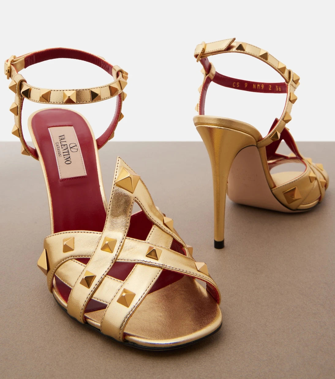 Valentino Garavani - Studdy metallic leather sandals