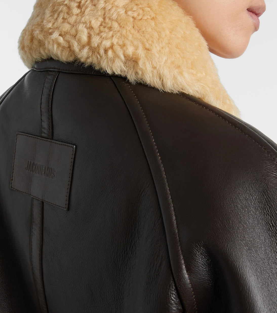 Jacquemus - Bombardier shearling-trimmed leather bomber jacket