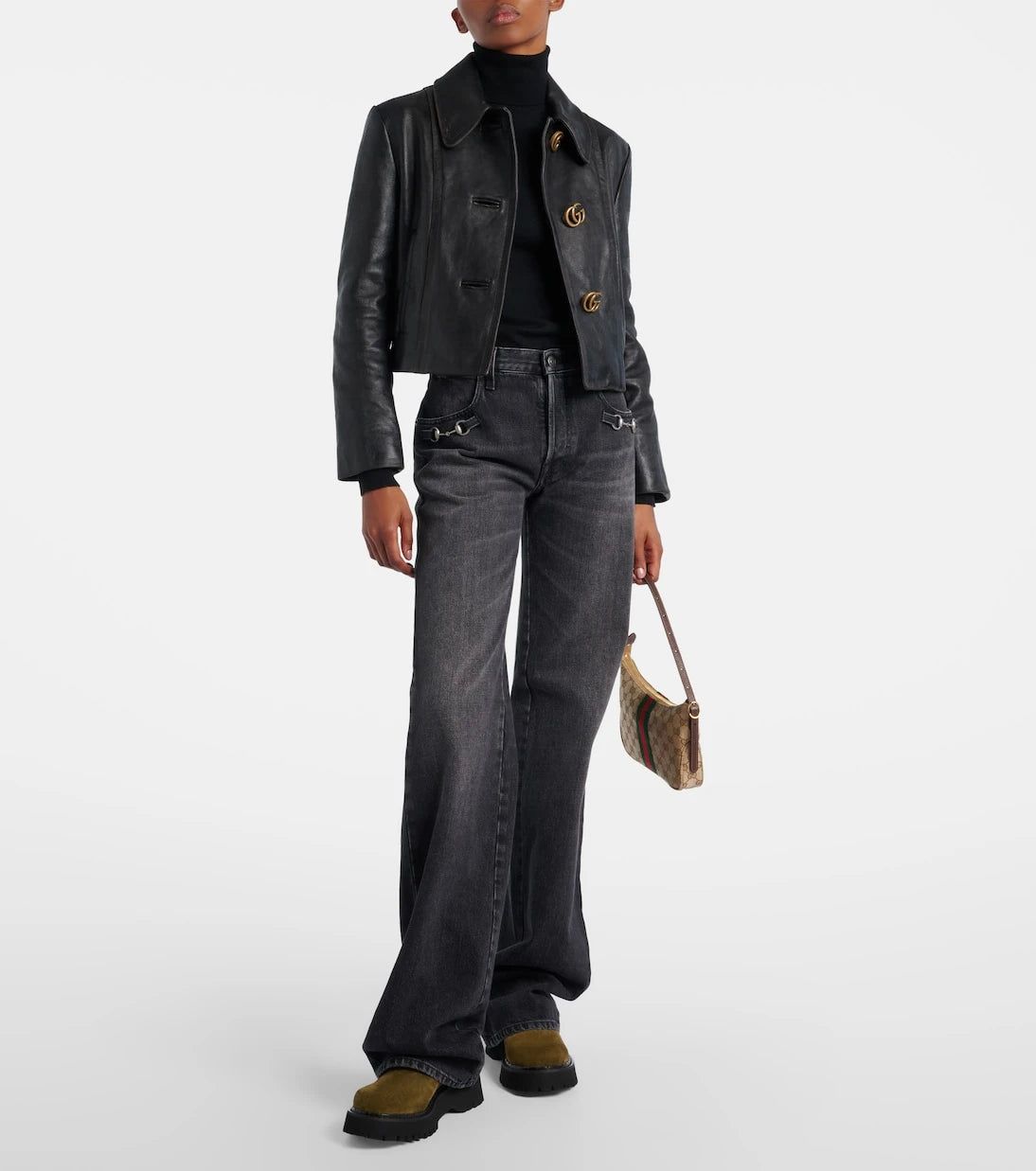 Gucci - Horsebit suede mules