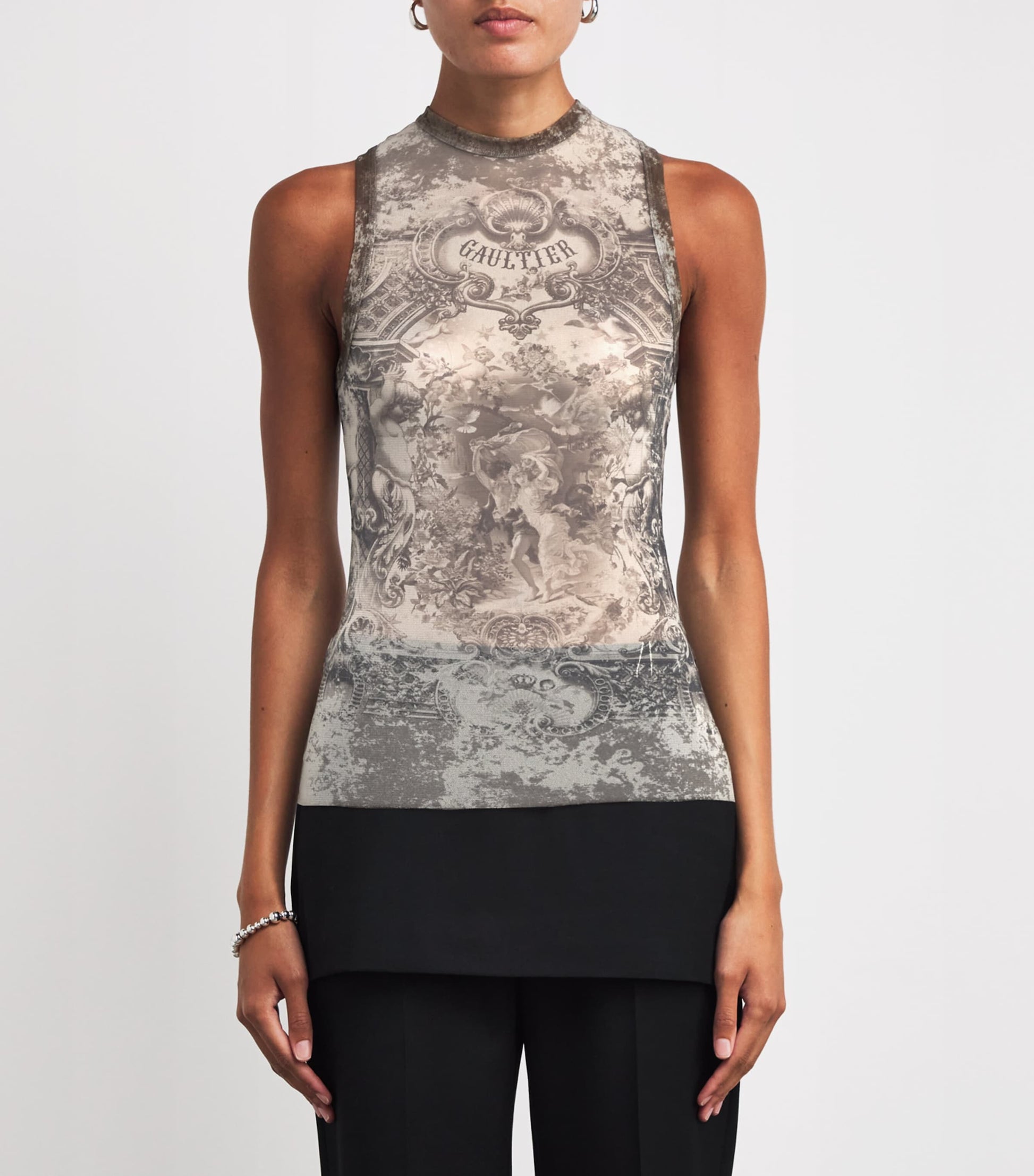 Mesh Medallion Print Tank Top