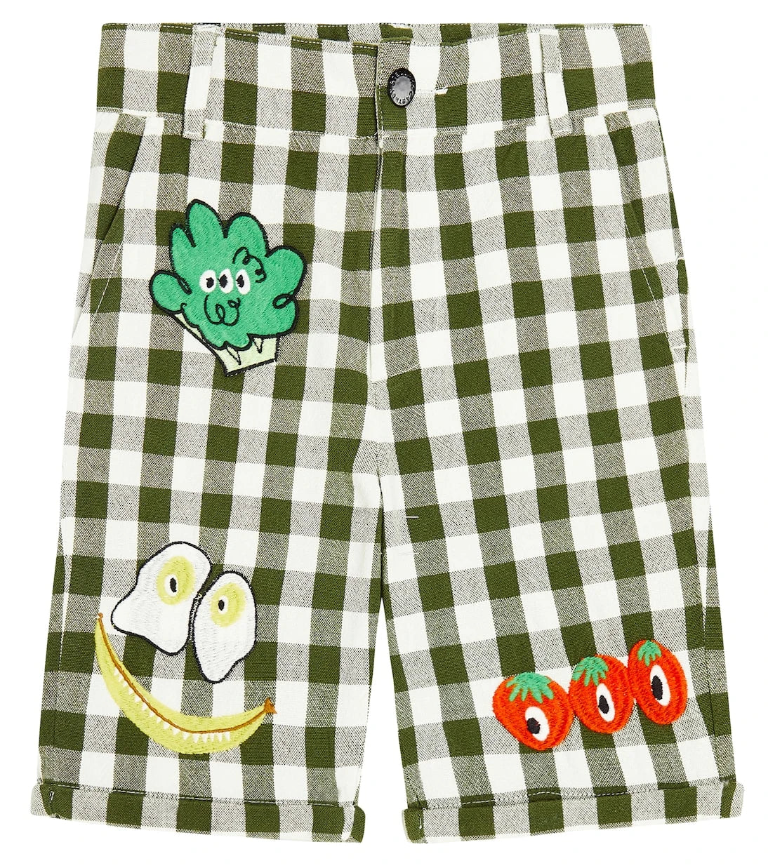 Stella McCartney Kids - Appliqué checked cotton shorts