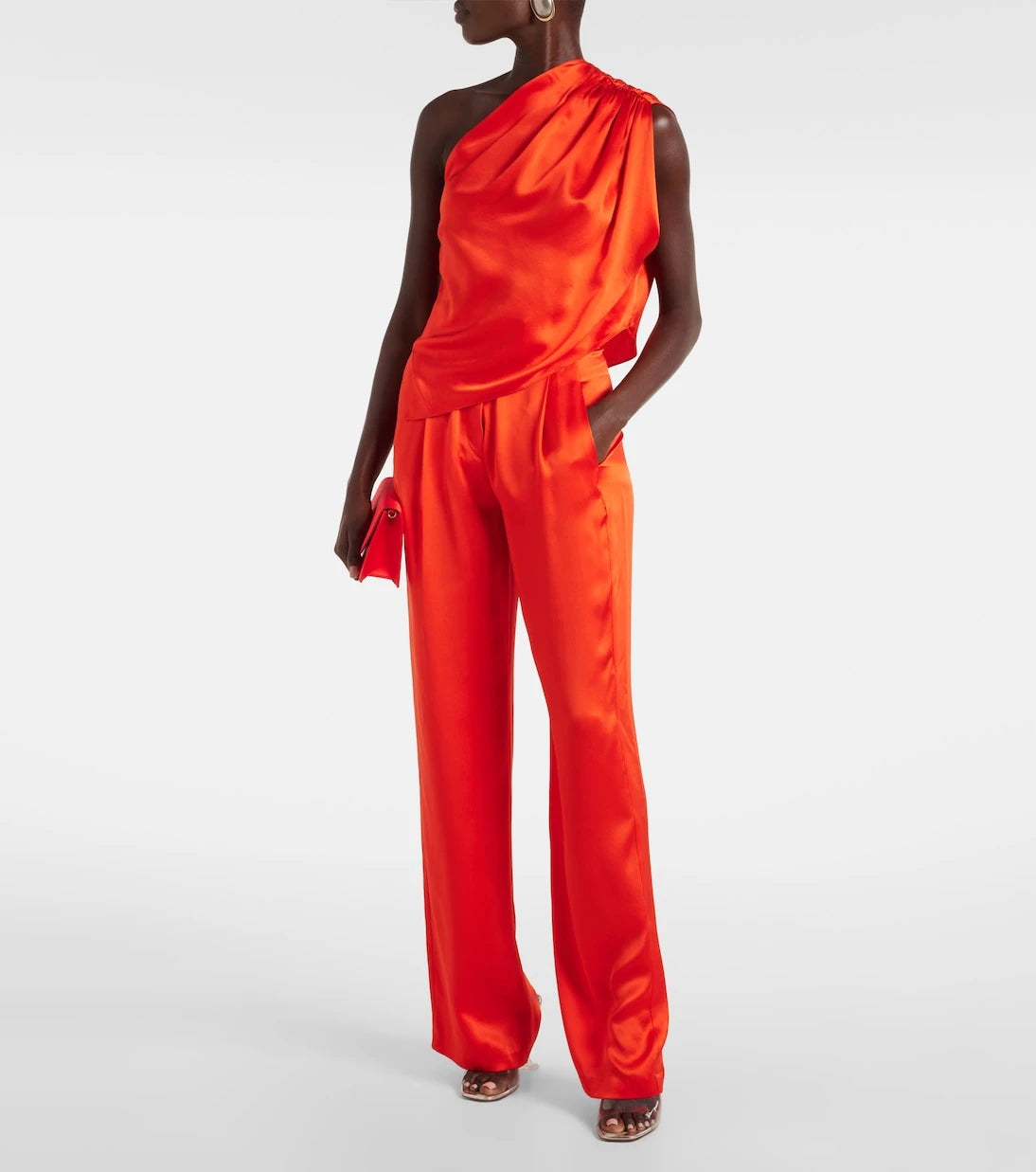 The Sei - High-rise silk satin wide-leg pants