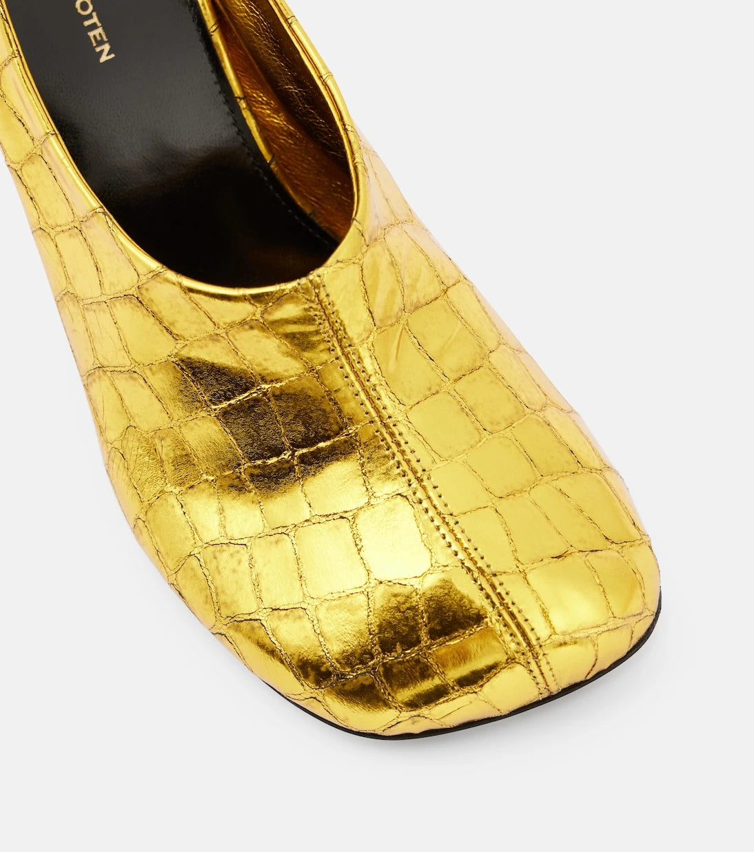 Dries Van Noten - 75 metallic leather pumps