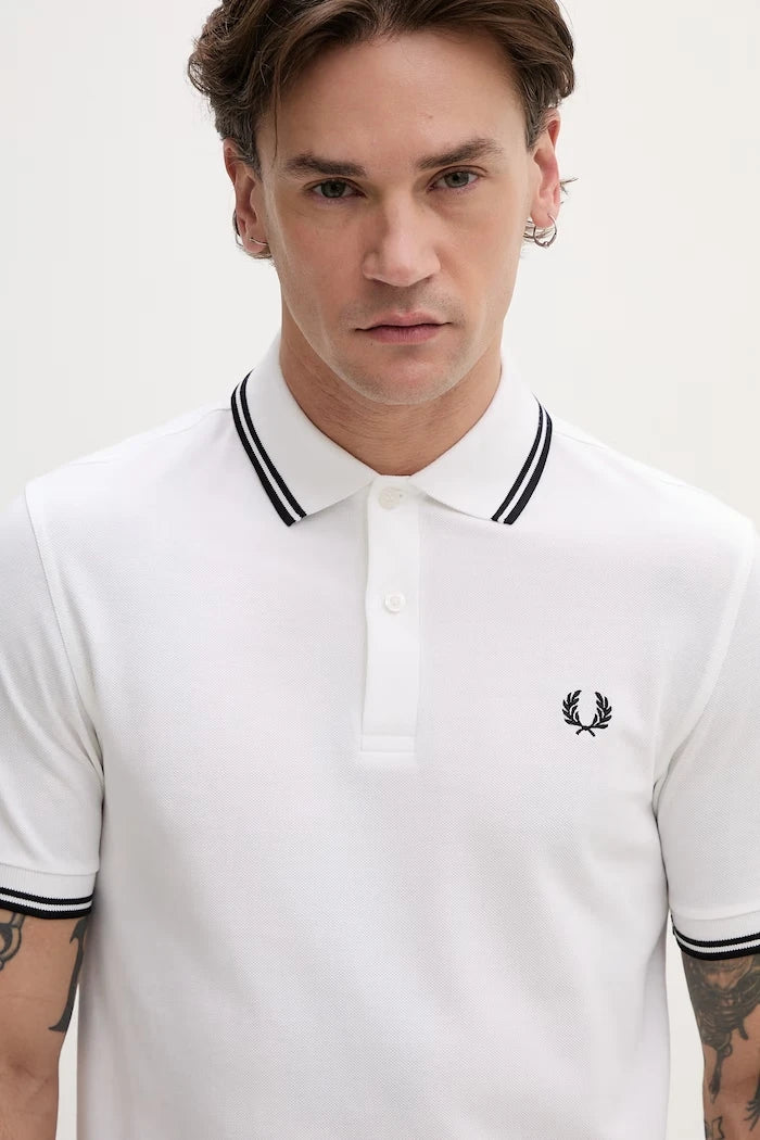 Памучна тениска с яка Fred Perry Twin Tipped Shirt