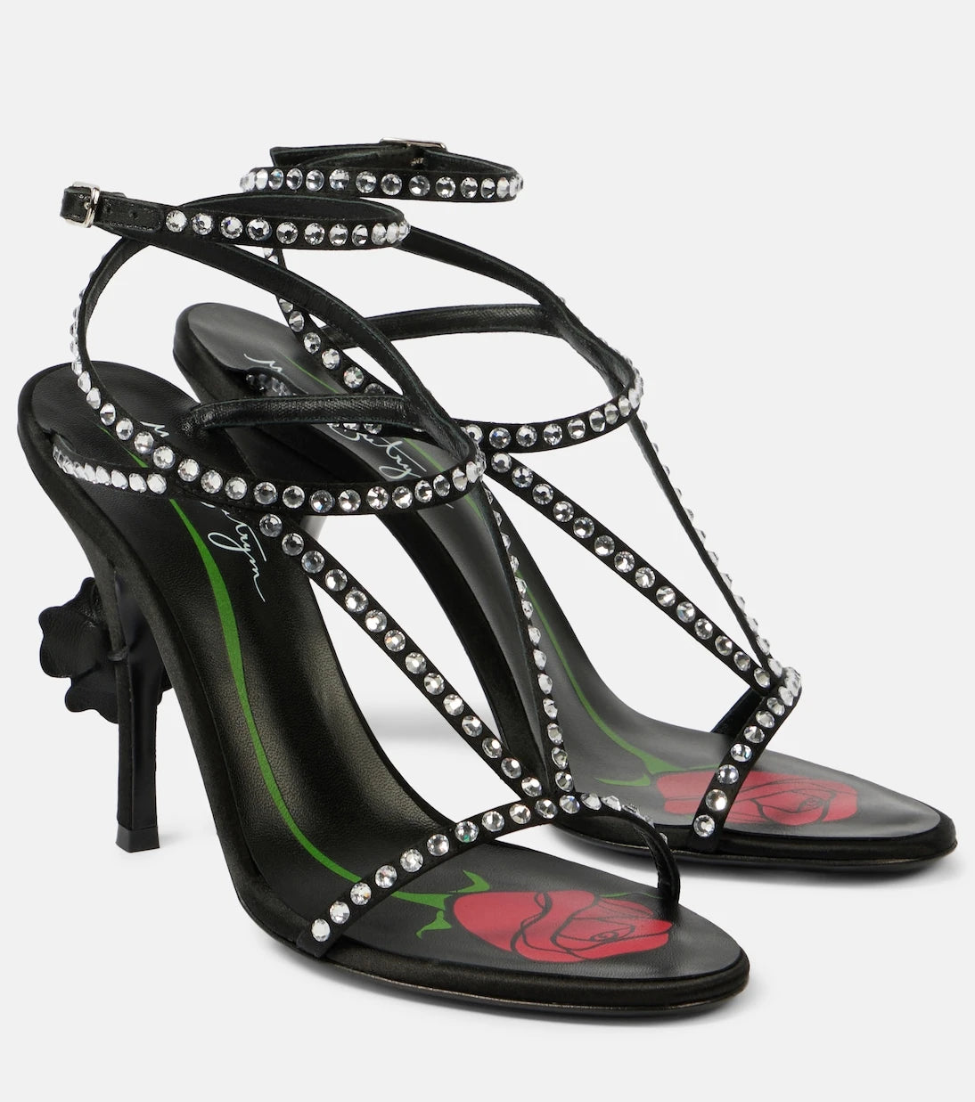 Magda Butrym - Crystal-embellished satin sandals