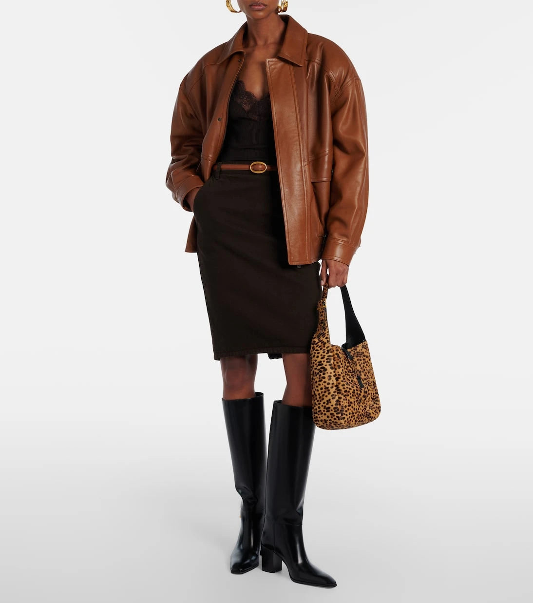 Saint Laurent - Julia leather knee-high boots