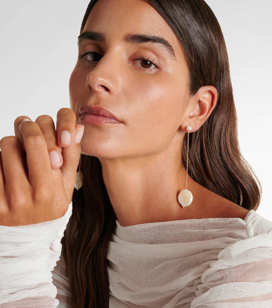 Mateo - 14kt gold drop earrings with pearls