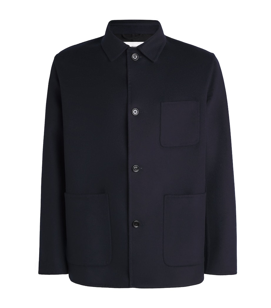 Navy Virgin Wool Overshirt