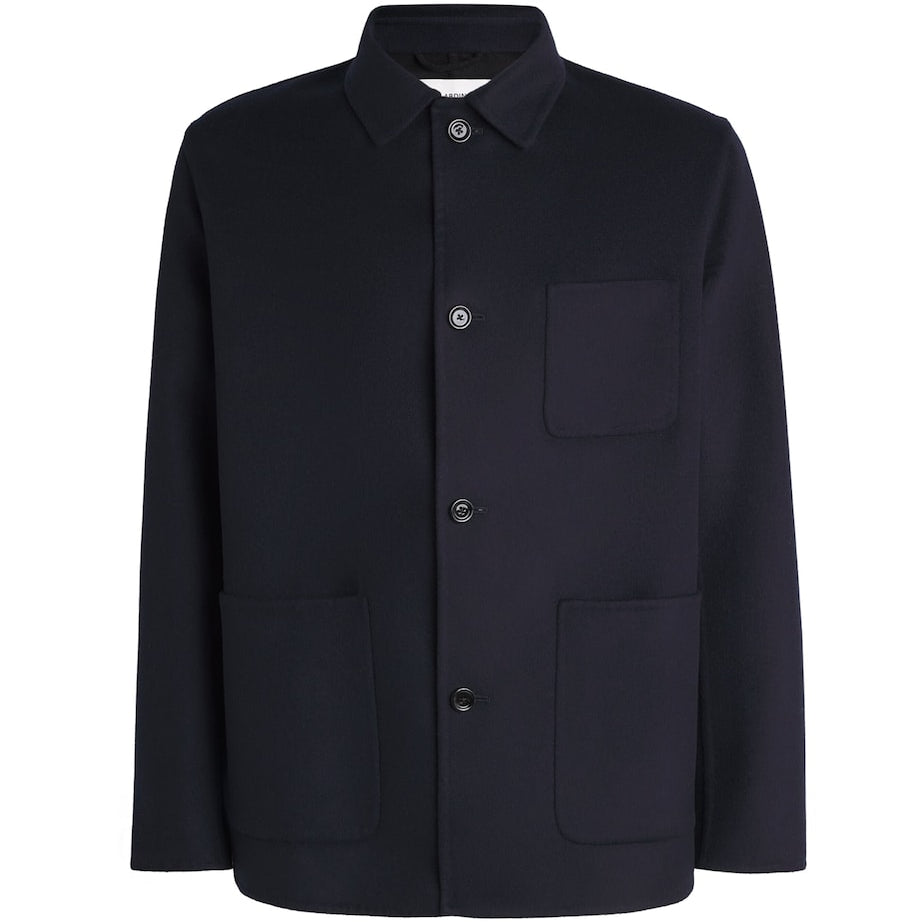 Navy Virgin Wool Overshirt