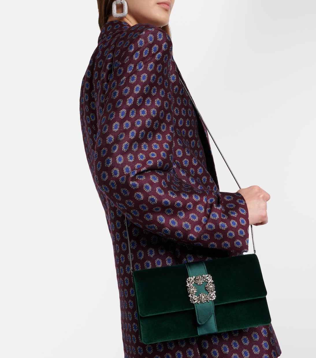 Manolo Blahnik - Capri embellished velvet clutch