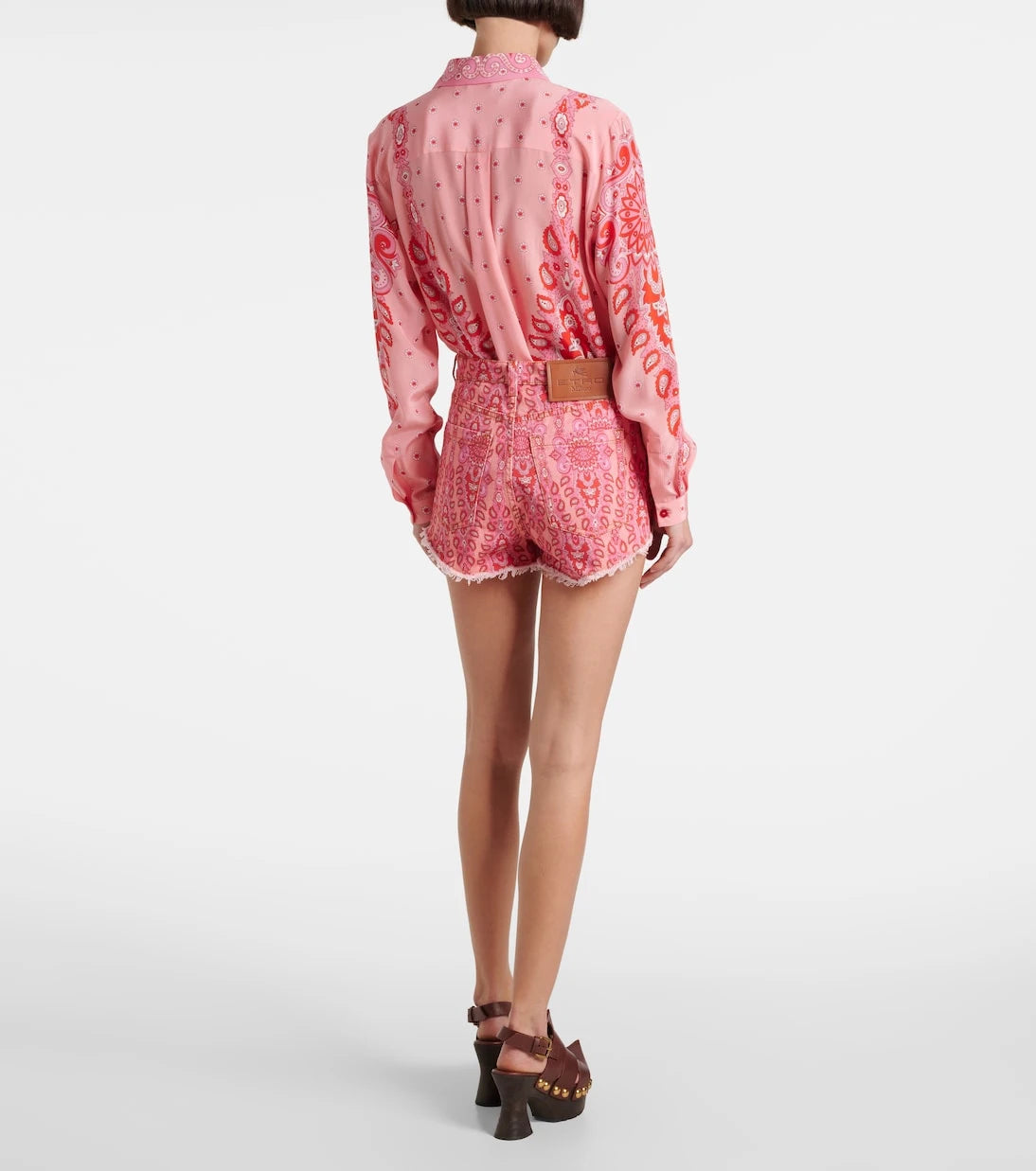 Etro - Printed denim shorts
