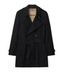 Burberry Black Cotton Kensington Short Trench Coat