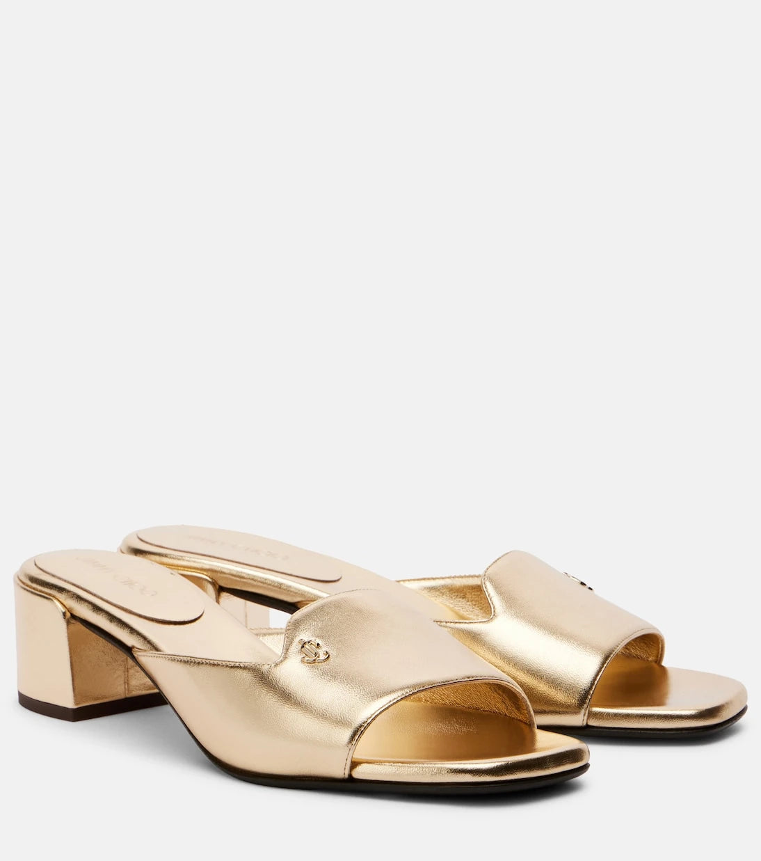 Jimmy Choo - Dina 45 metallic leather mules