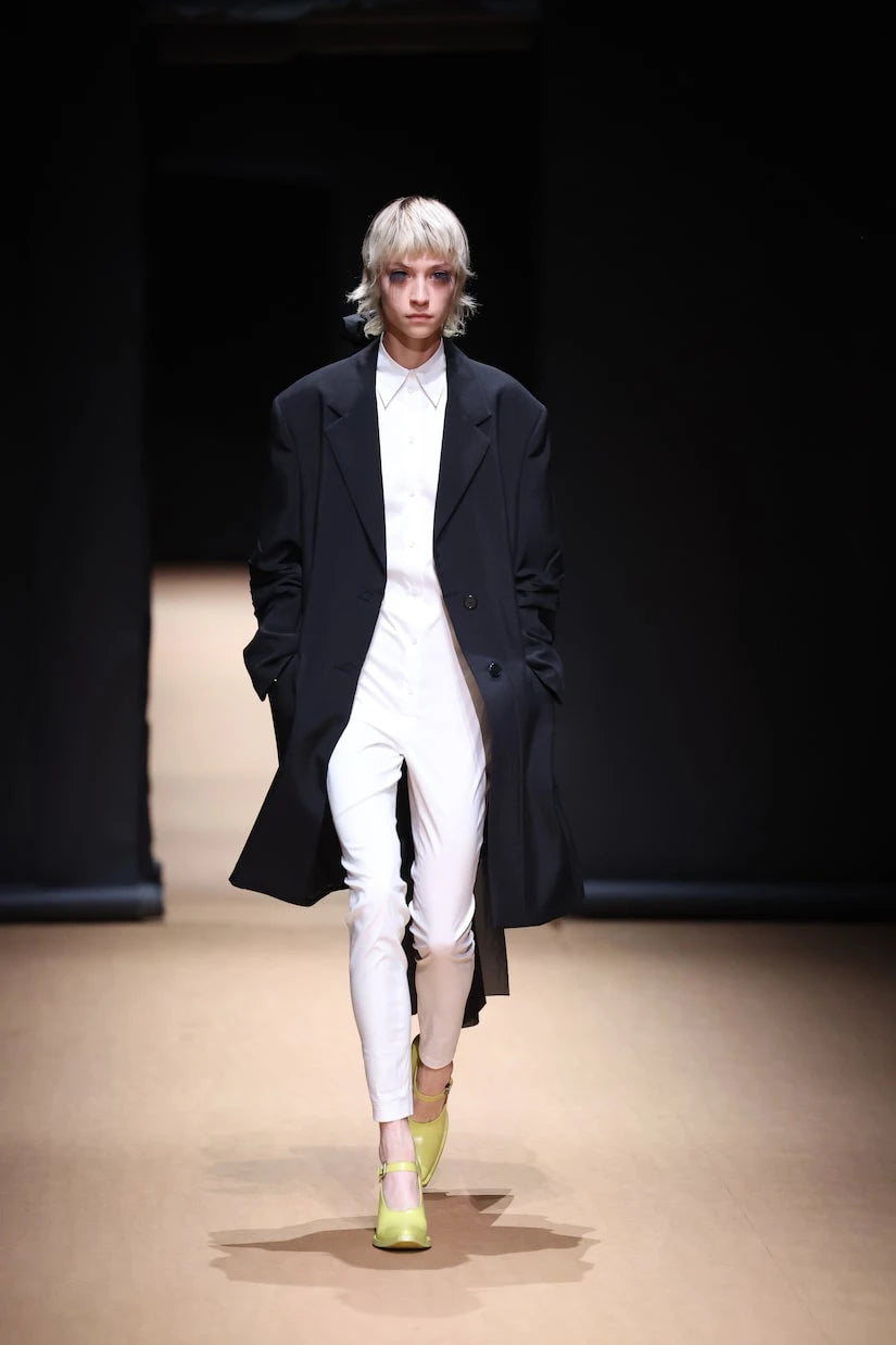 Prada - Bow-detail mohair coat