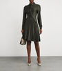 Paco Rabanne Green Asymmetric Ruched Mini Shirt Dress