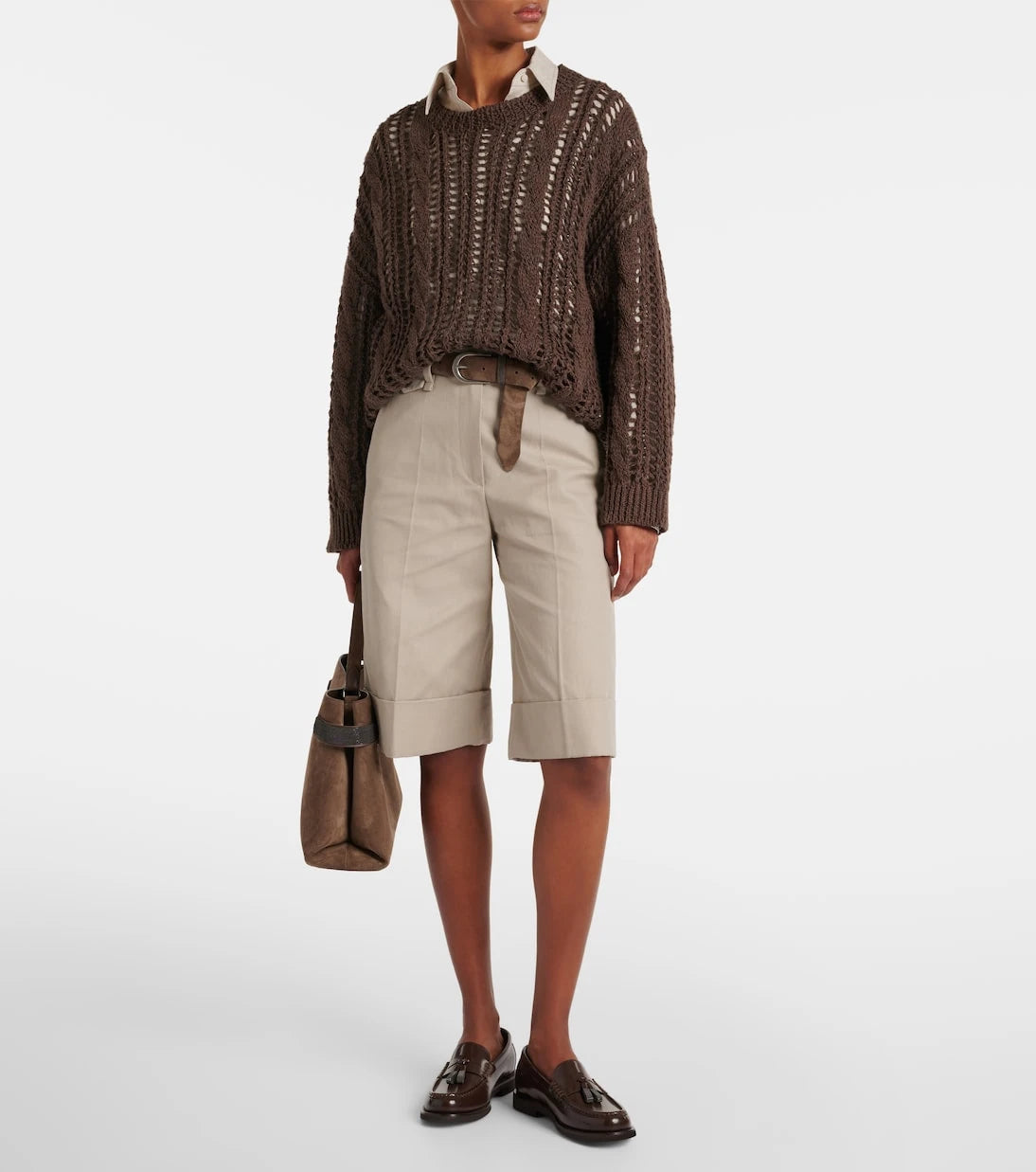 Brunello Cucinelli - Cotton and linen Bermuda shorts