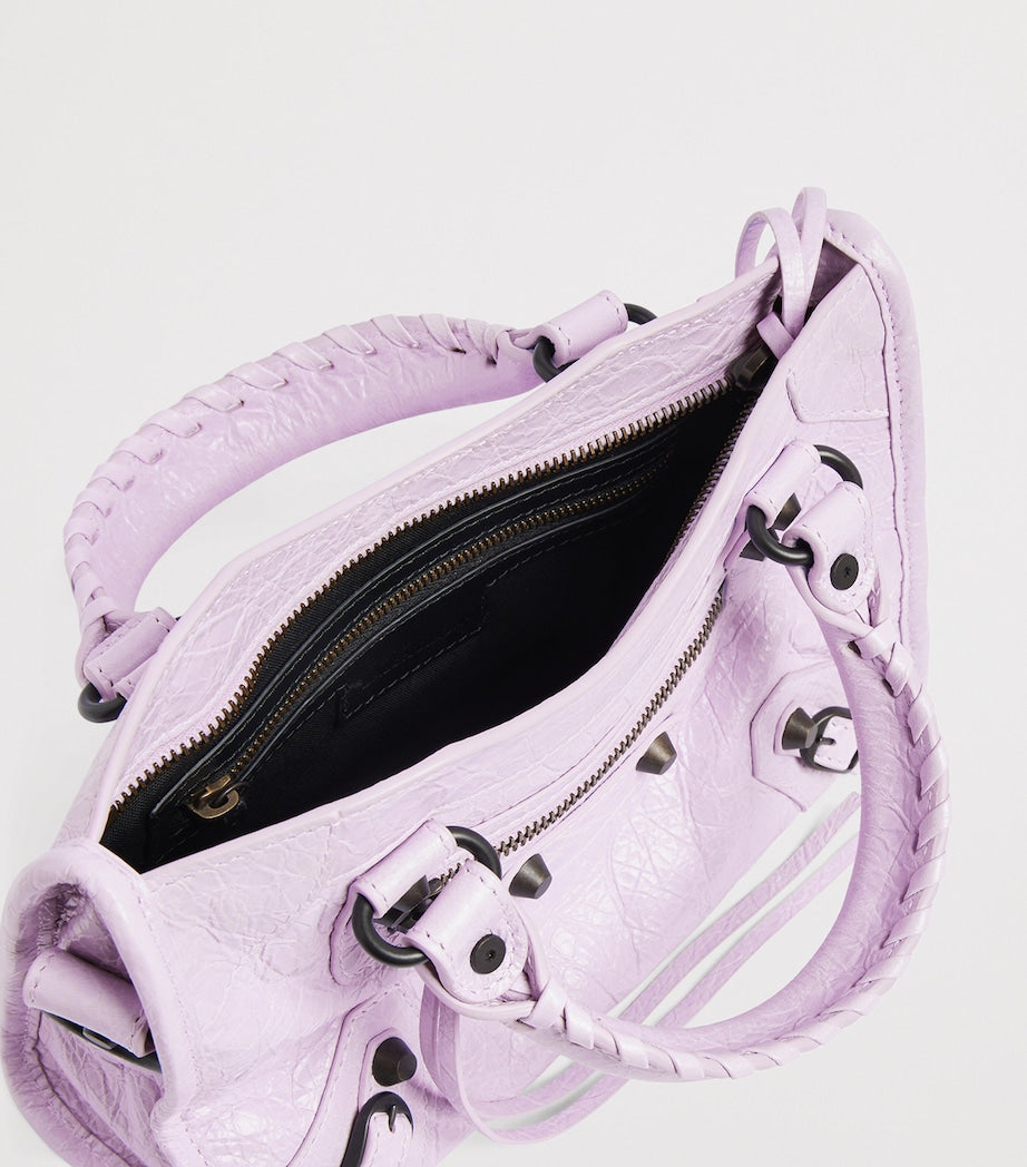 Balenciaga Purple Mini Leather Le City Top-Handle Bag