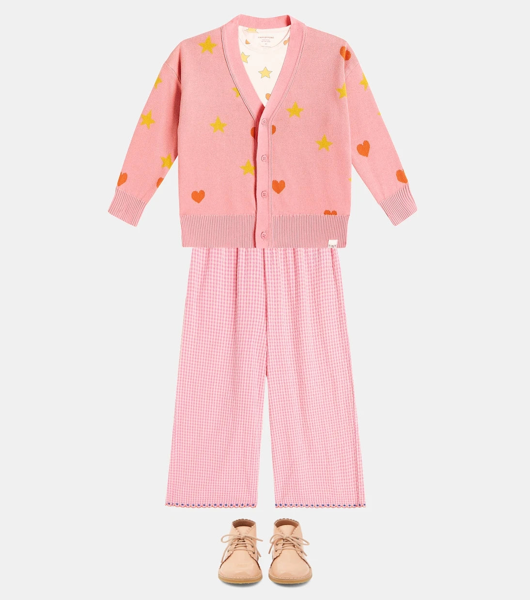 Tinycottons - Hearts Stars jacquard cotton cardigan