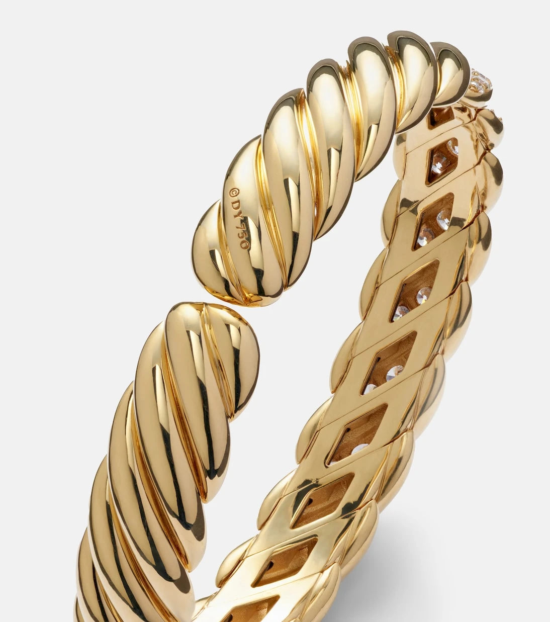 David Yurman - Sculpted Cable Flex® 18kt gold bracelet with diamonds