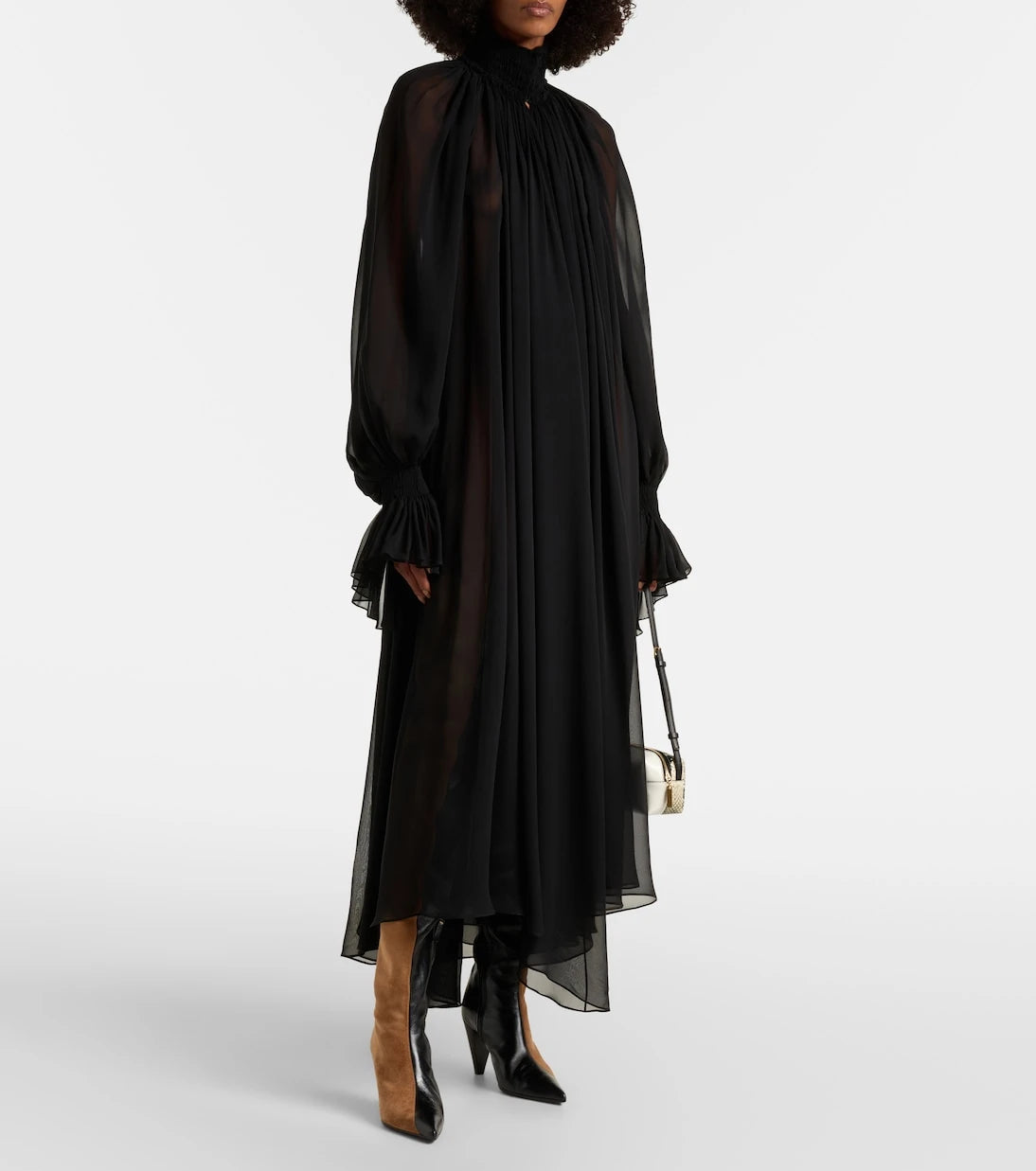 Khaite - Edgar semi-sheer silk tulle midi dress