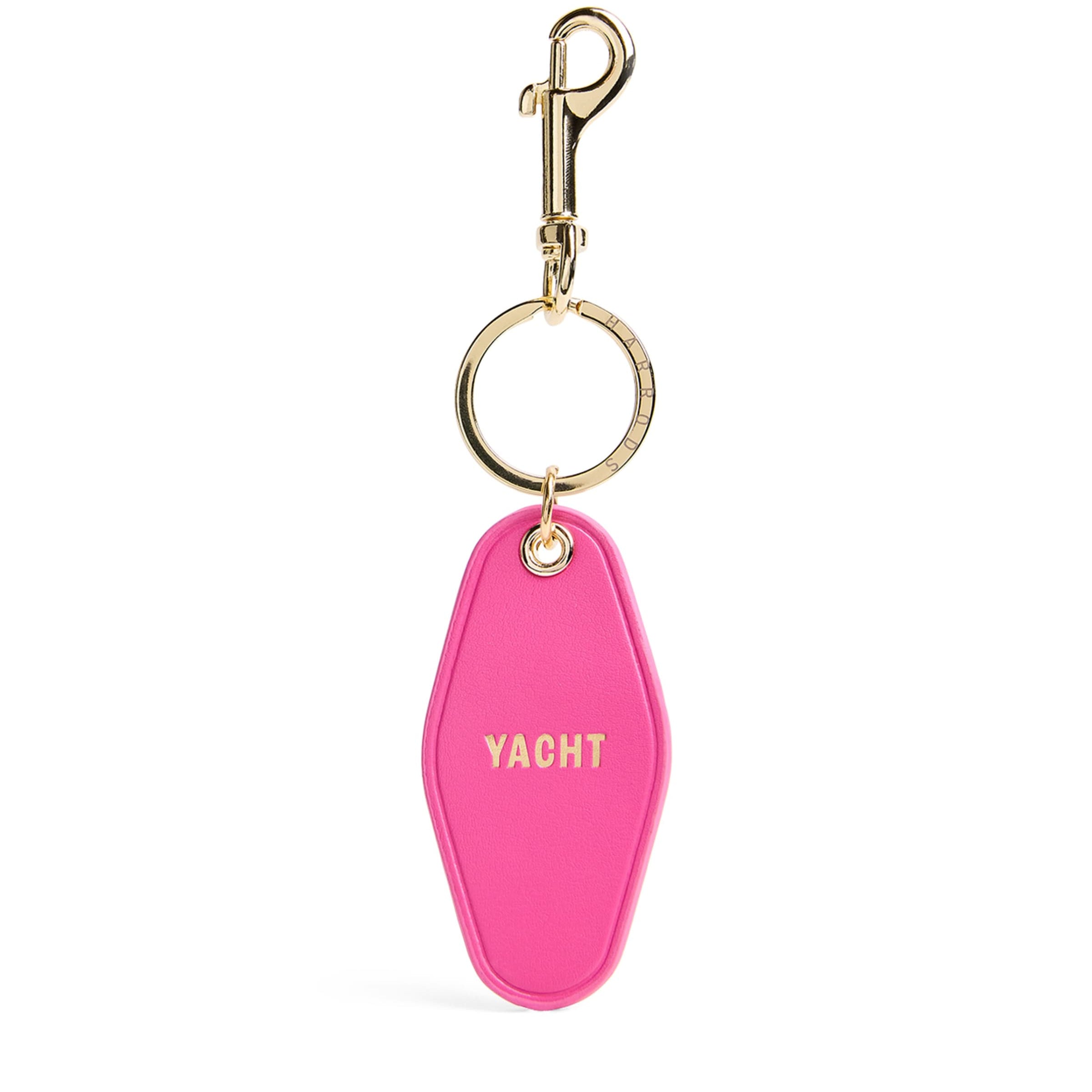Pink Leather Yacht Tag Keyring