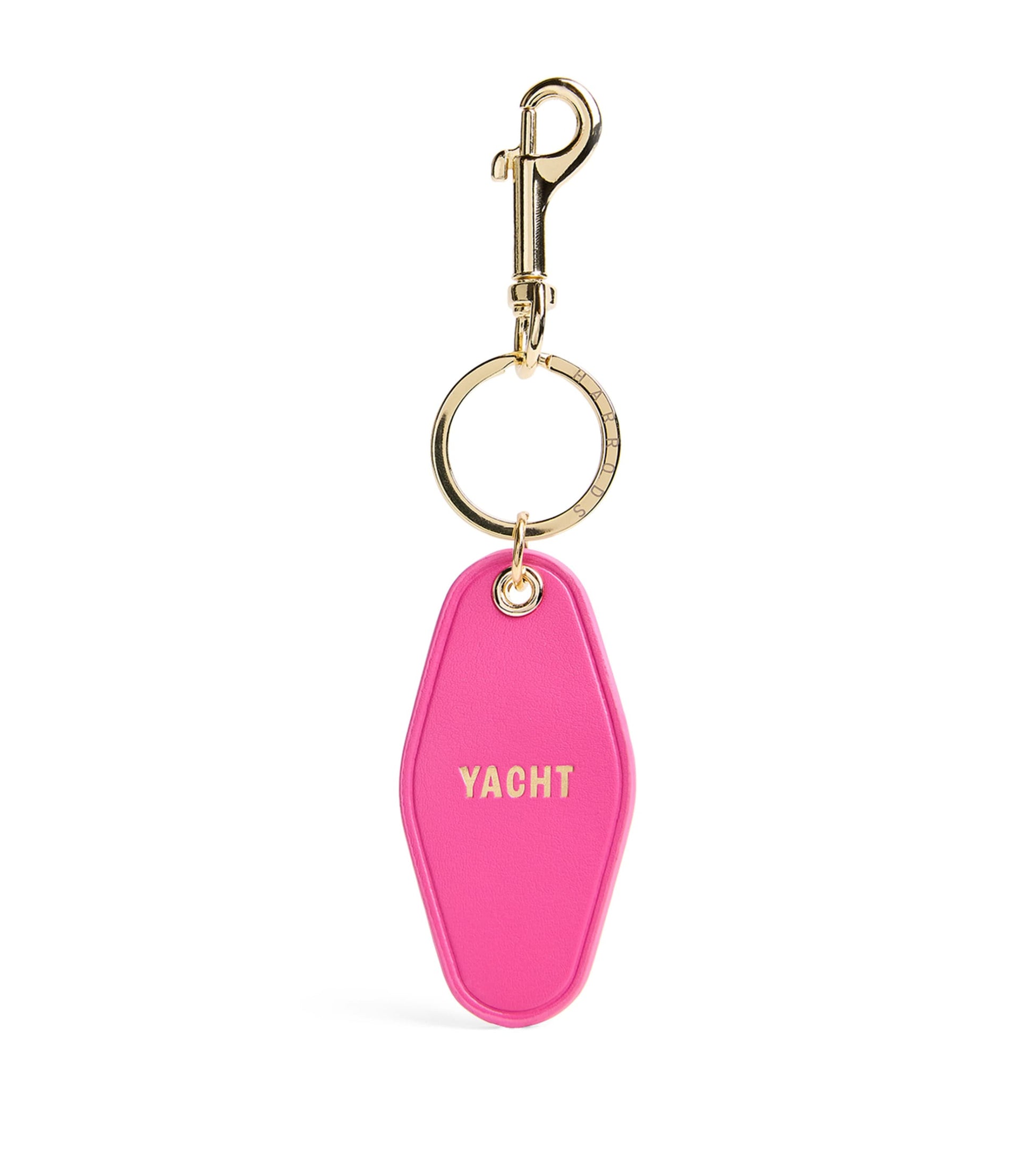Pink Leather Yacht Tag Keyring