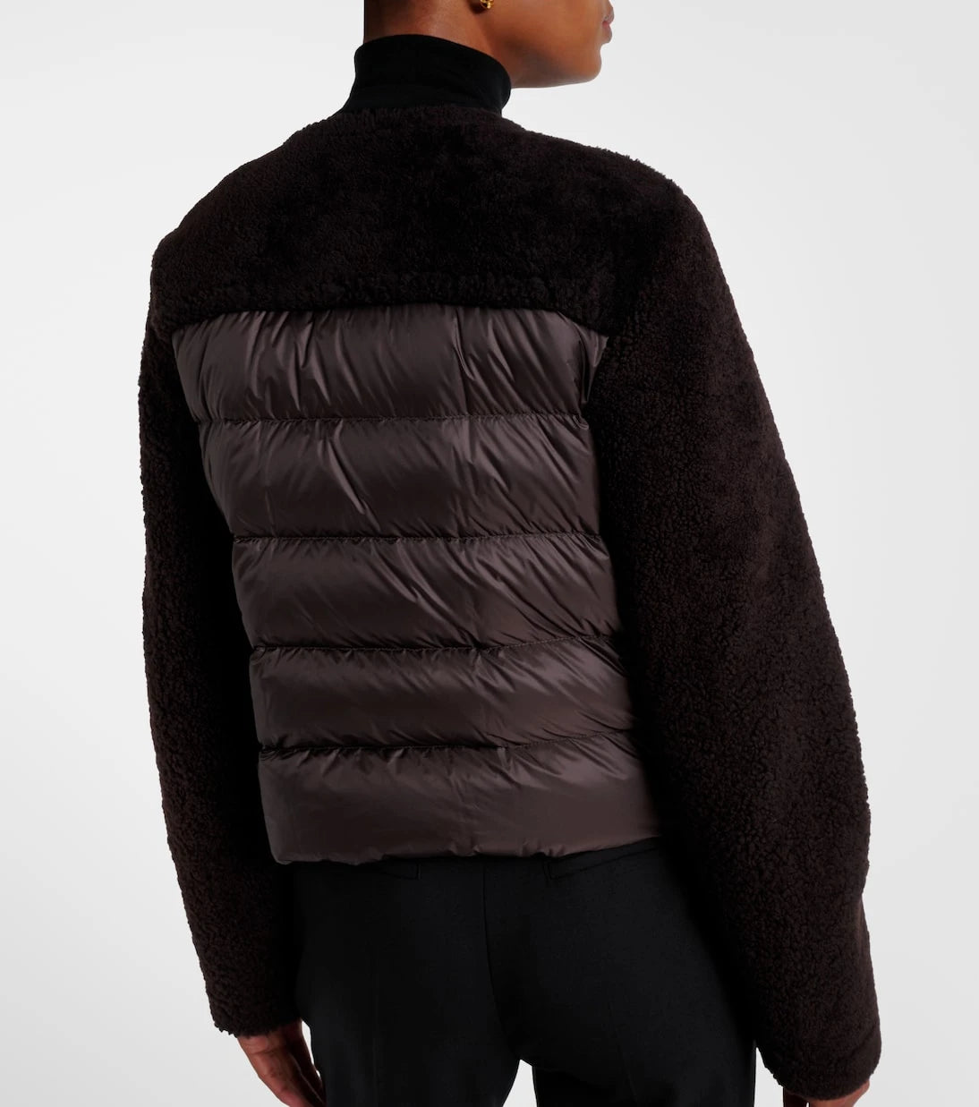 Moncler - Cropped leather-trimmed down jacket