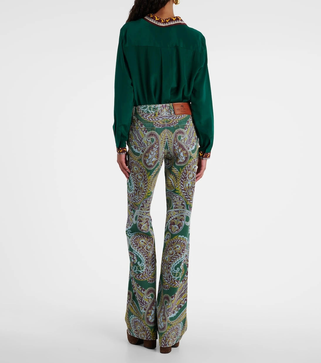 Etro - Paisley high-rise bootcut jeans