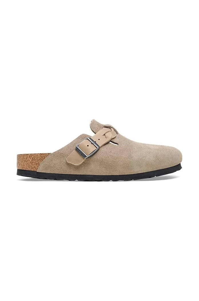 Велурени чехли Birkenstock Boston Braided