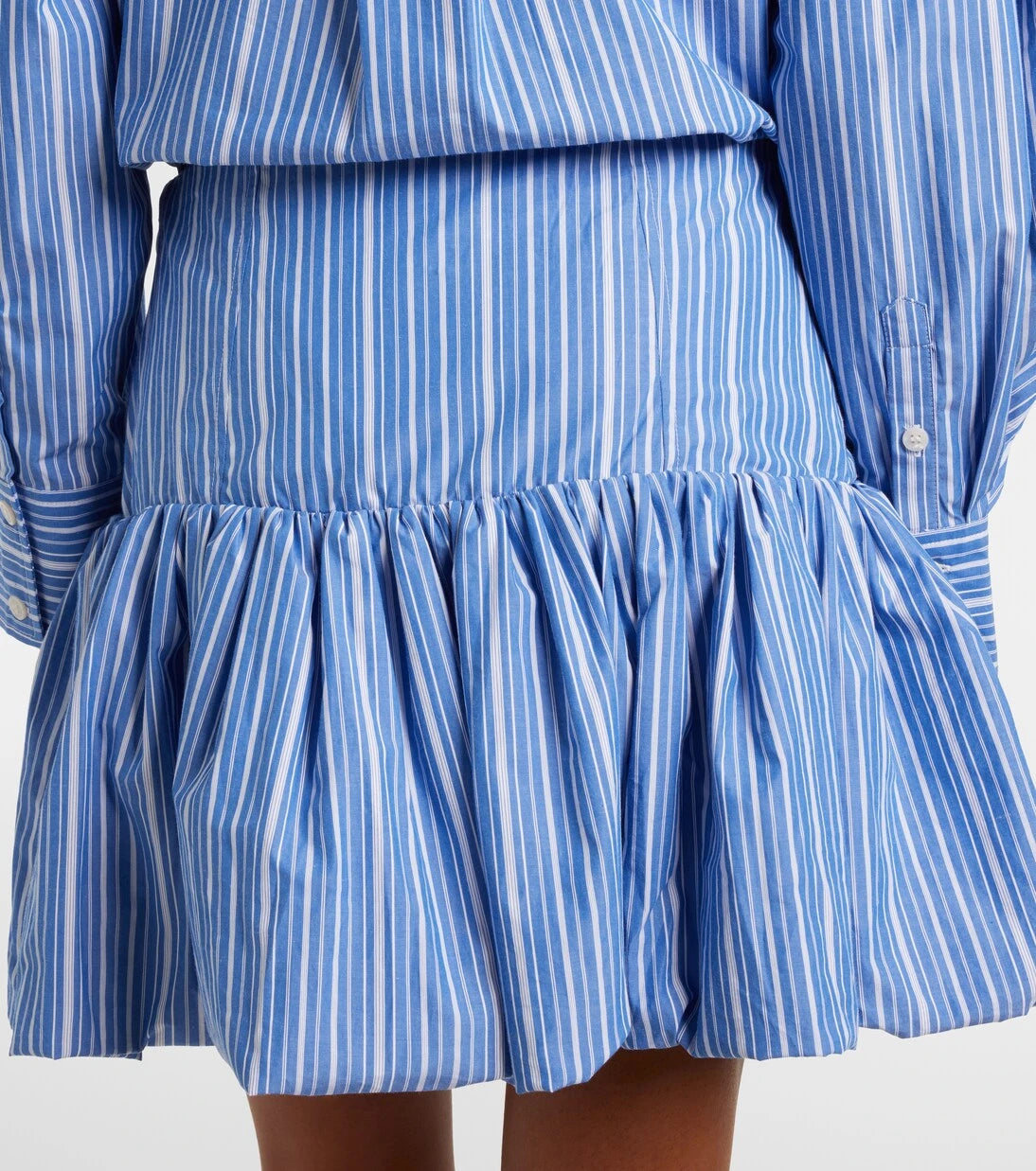 Ganni - Striped cotton poplin miniskirt
