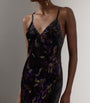 Ralph Lauren Collection Black Velvet Embellished Floral Evening Dress