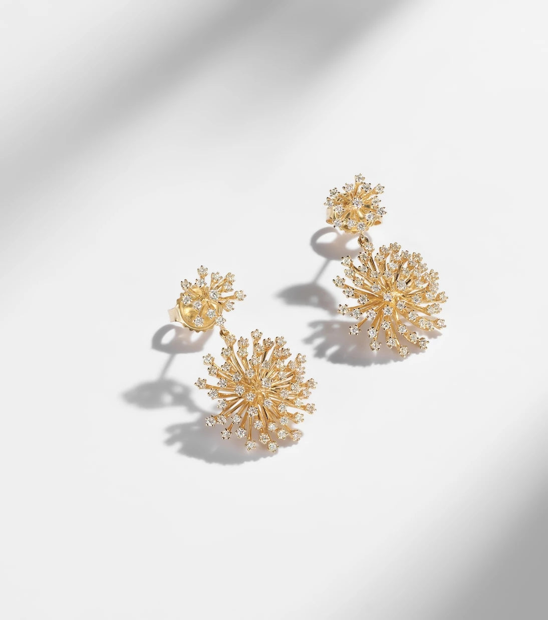 Sydney Evan - Burst 14kt gold drop earrings with diamonds