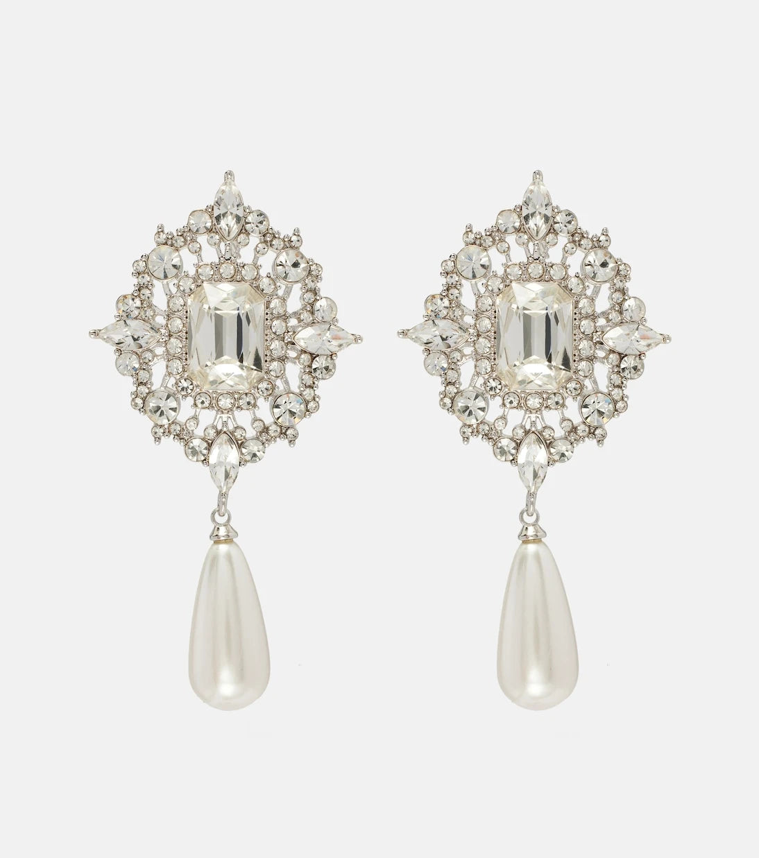 Self-Portrait - Embellished drop earrings