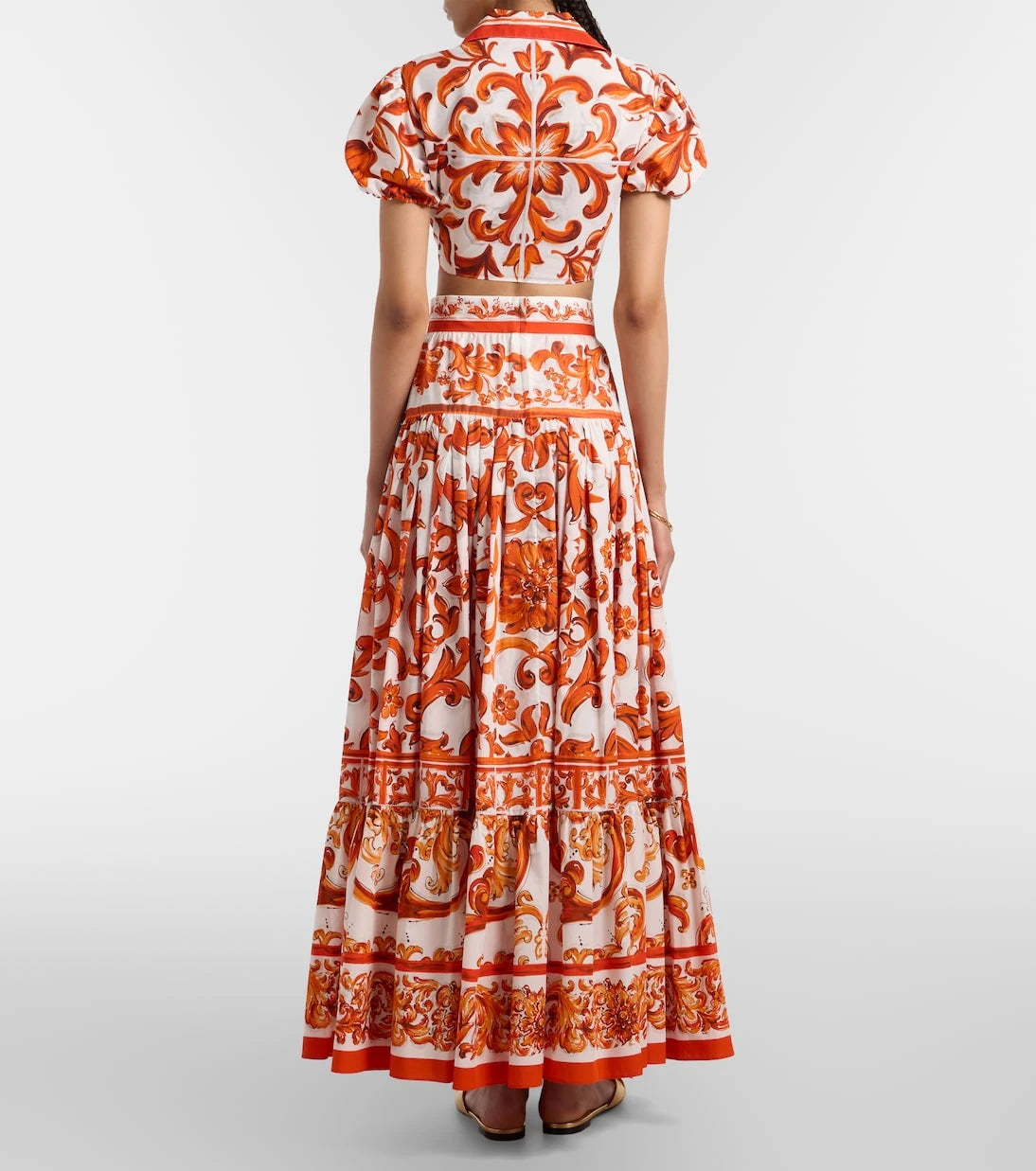 Dolce&Gabbana - Majolica cotton poplin maxi skirt