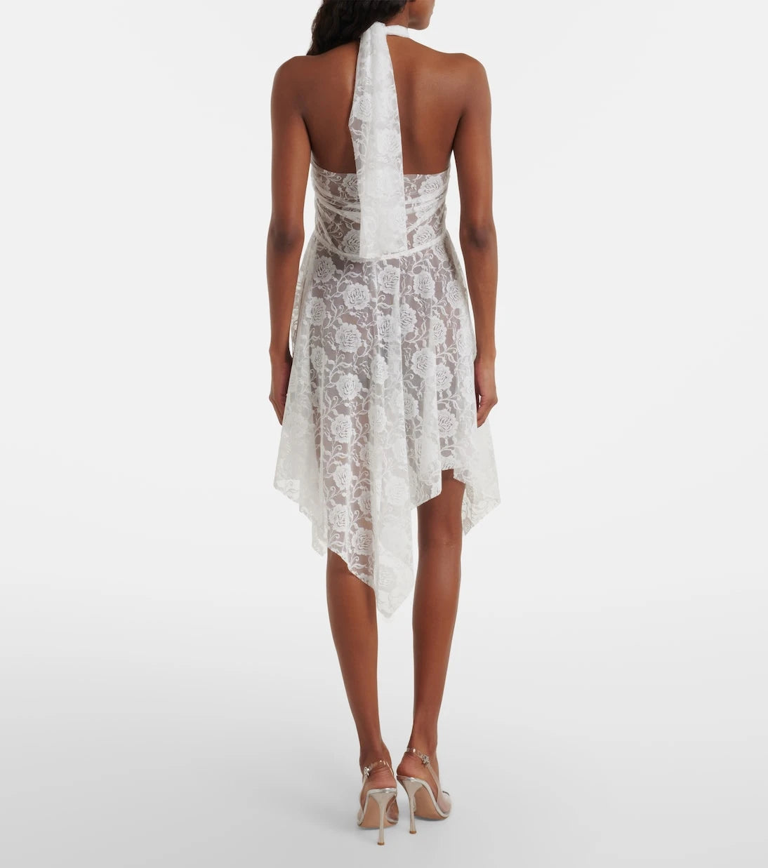 Norma Kamali - Halterneck lace minidress