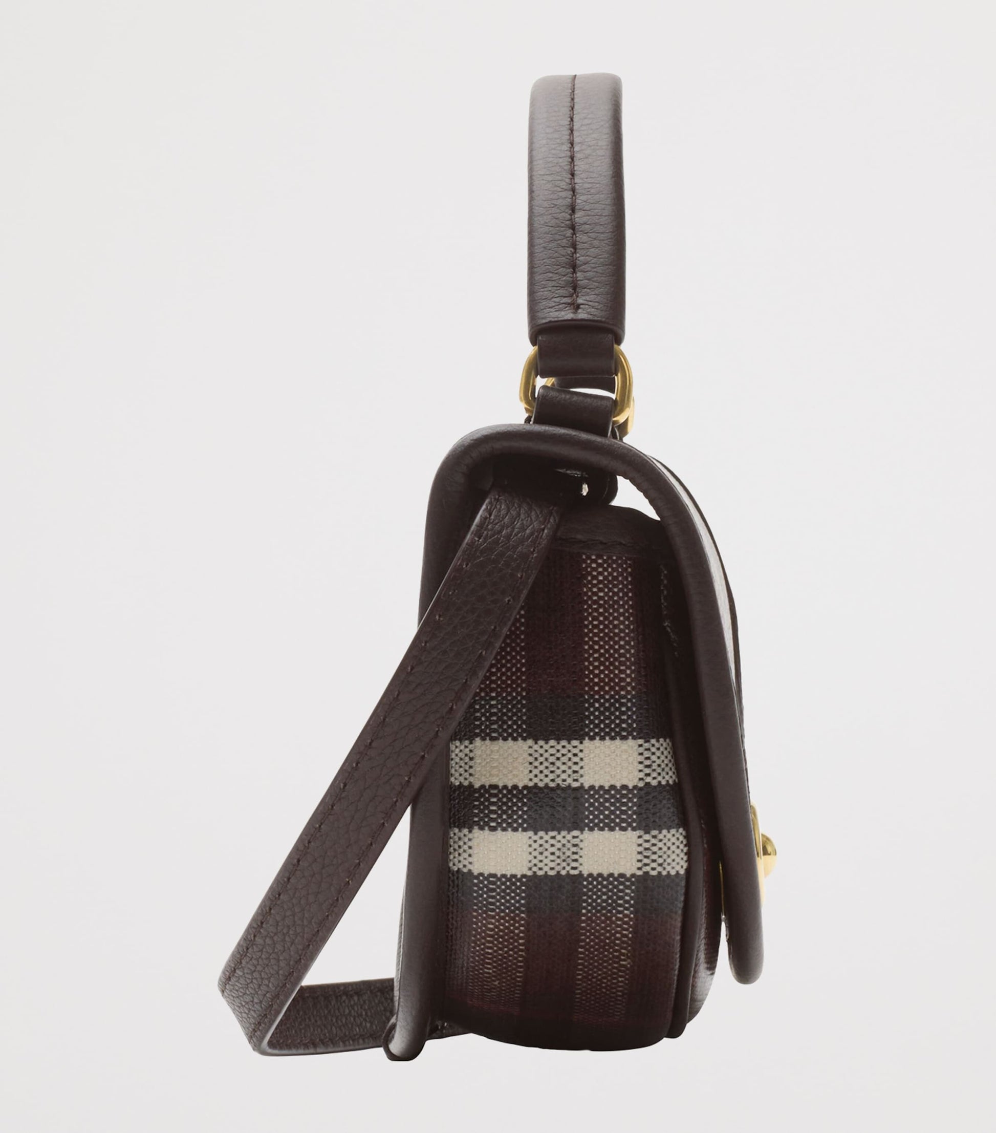 Burberry Brown Mini Canvas Highlands Cross-Body Bag