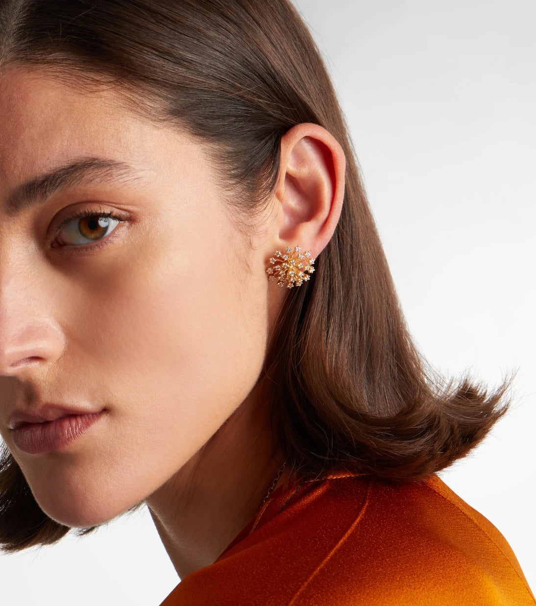 Sydney Evan - Burst Large 14kt gold earrings with diamonds