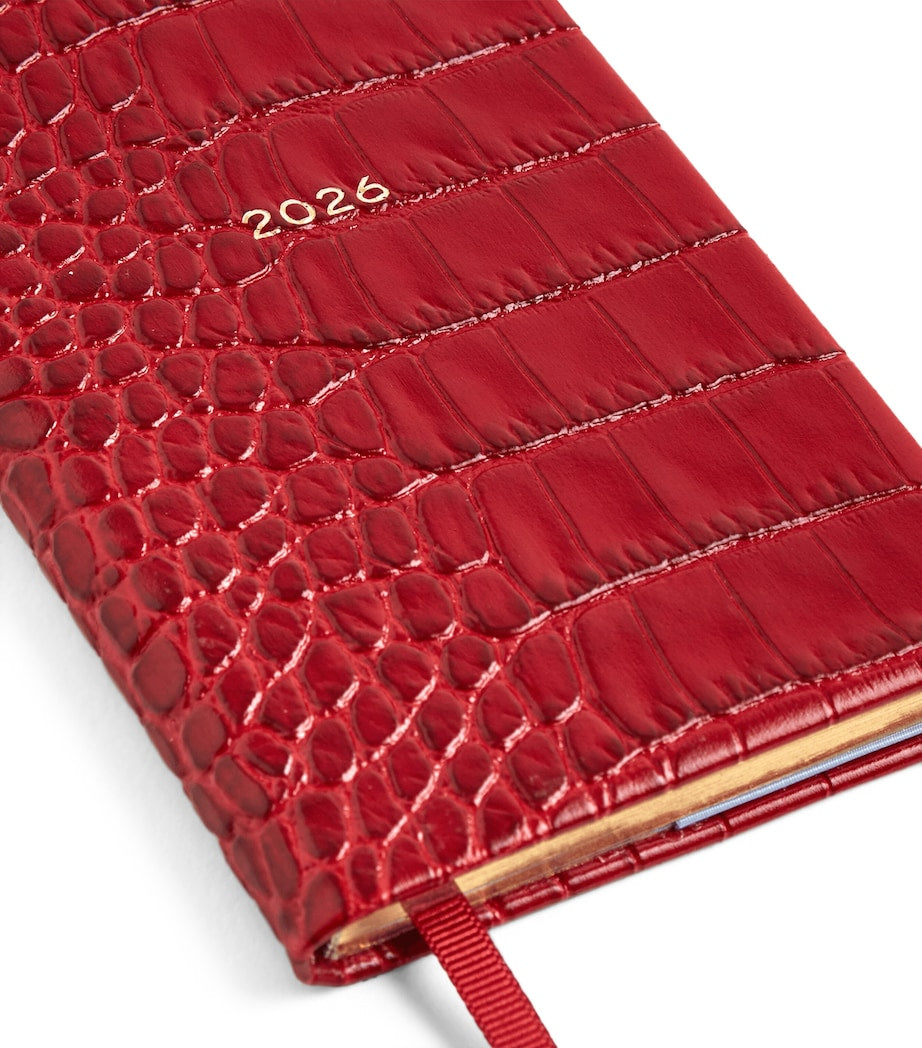 Mara Leather Croc-Embossed Panama 2026 Pocket Diary