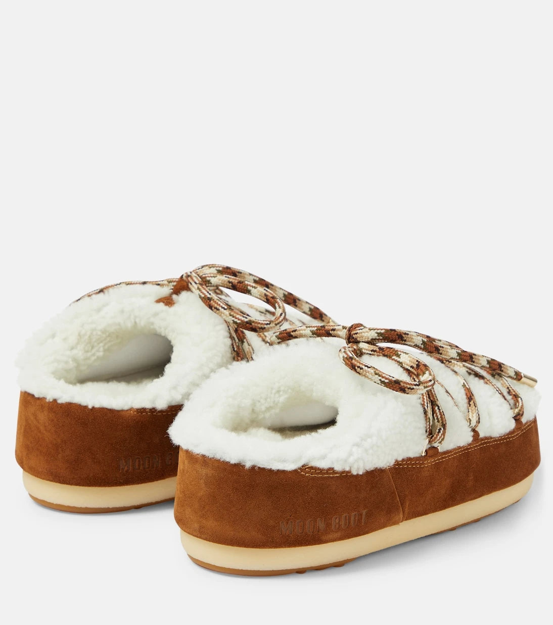 Moon Boot - Suede-trimmed shearling mules