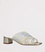 Gina White Leather Embellished Stevie Mules 35