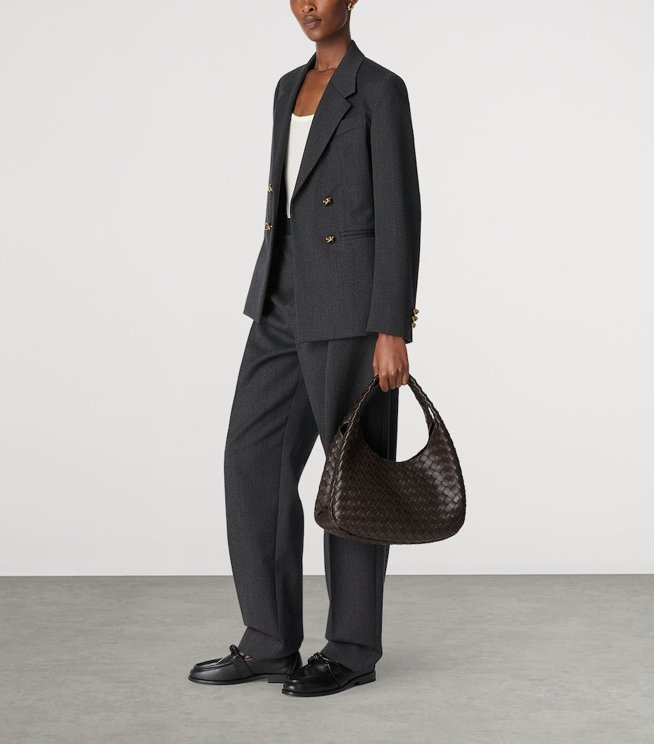 Medium Leather Intrecciato Campana Shoulder Bag